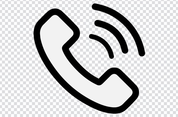 Phone Call Icon, Black and White Phone Icon, Outgoing Call Icon