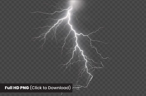 White Lightning bolt PNG