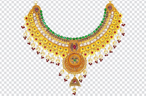 Gorgeous gold necklace png
