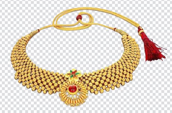 Gold necklace png