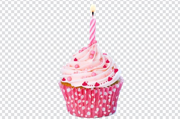 Cake candle, cupcake Birthday cake Icing, cream, food, baking png