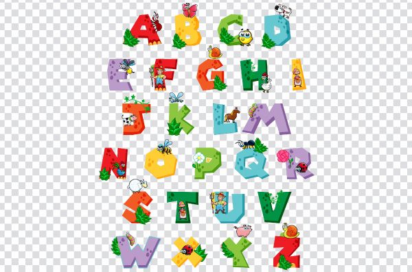 Cartoon alphabet, Letters ABC English, Cartoon summer art word, cartoon Character, english, text png