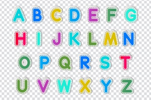 Color cartoon alphabet, English alphabet letter, cartoon character, color splash, English letters PNG