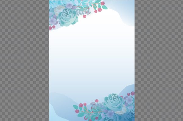 Wedding floral frame invitation card template