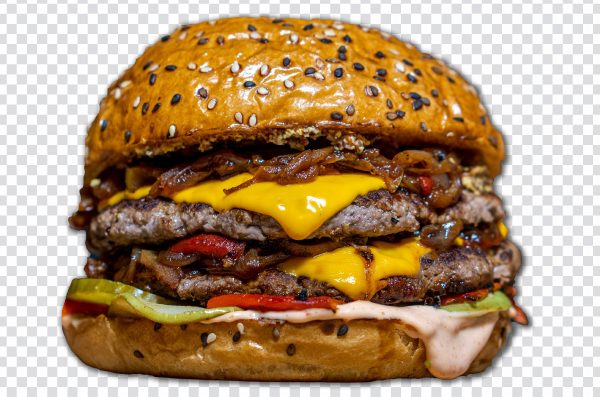 Burger with ham and cheese png, Hamburger, Cheeseburger, burger king, food, recipe, cheese png