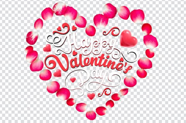 Valentine's Day greeting artwork, Valentine's Day message, Happy Valentine's Day Heart, love, Valentine's Day Gift petals png