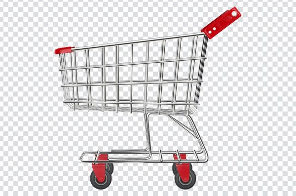 Shopping cart, grocery Store, vehicle, shopping Bags Trolleys, Realistic supermarket shopping cart png