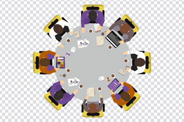 Table Meeting Convention, Round table Meeting Illustration, Table Office Cartoon Meeting png