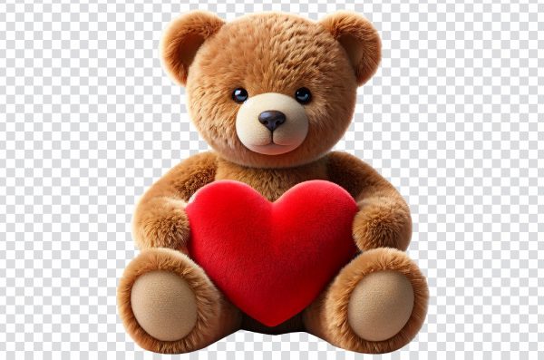 Teddy bear with Valentine's Day Heart, bears, love, child, animals love png