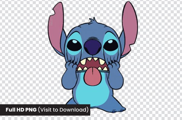 Angry Stitch full-body PNG transparent background