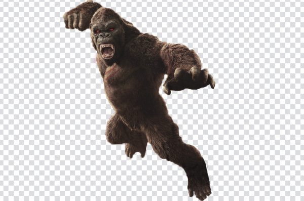Black gorilla illustration png, King Kong vs Godzilla YouTube MonsterVerse, Movies, skull island png