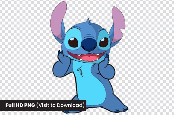 Happy Stitch full-body PNG transparent background