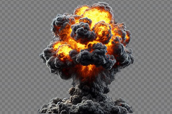 Mushroom cloud fire png, Massive Nuclear explosion, Fire flame png