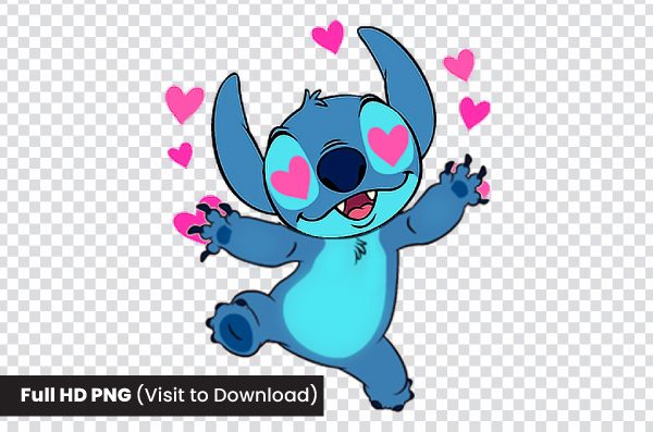 Stitch PNG Illustration – Disney's Experiment 626 from Lilo & Stitch , Cute Blue Alien Transparent Image