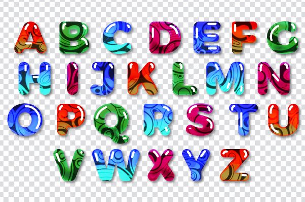 Cartoon Alphabet for Birthday Banners PNG – Free Printable Letters