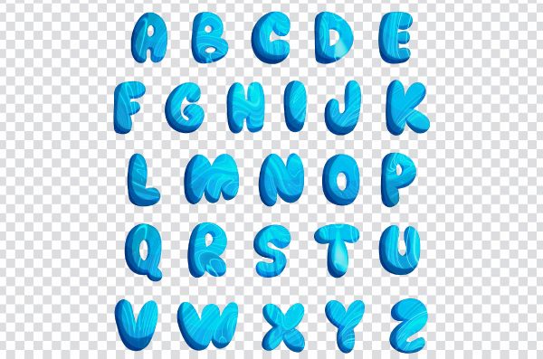 Cartoon Font Alphabet PNG Letters