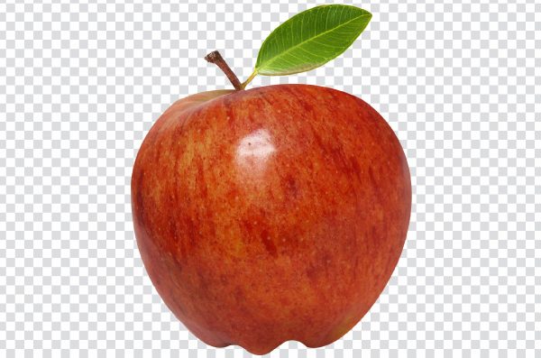 Apple with Leaf PNG – Realistic Transparent Fruit Image in HD