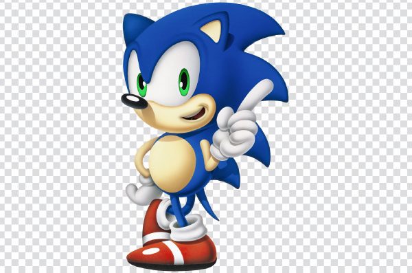 Sonic Pointing Finger PNG – High-Quality Transparent Character Pose