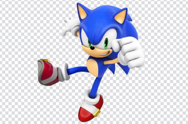 Sonic Fighting PNG – High-Quality Action Pose with Transparent Background