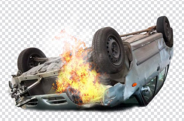 Wrecked Car PNG – High-Quality Damaged Vehicle Transparent Image