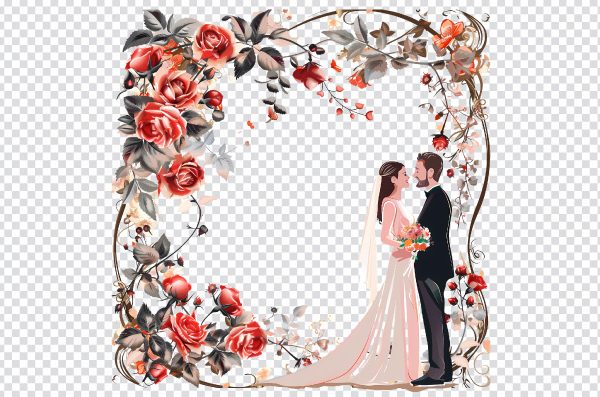 Decorative Wedding Frame PNG – Elegant Wedding Border