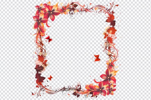 Flower Wedding Frame PNG – Elegant Floral Frame PNG