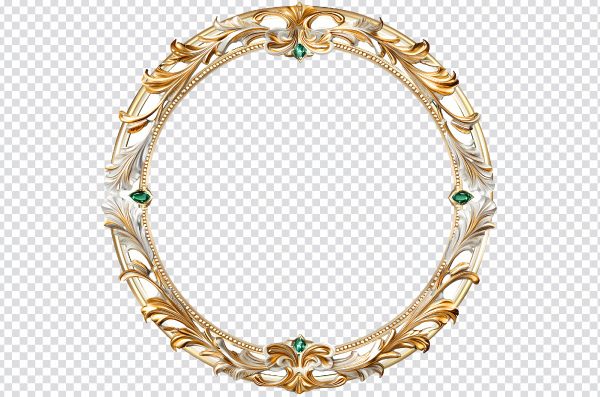 Golden Ornamental Frame PNG – Round Frame PNG Transparent