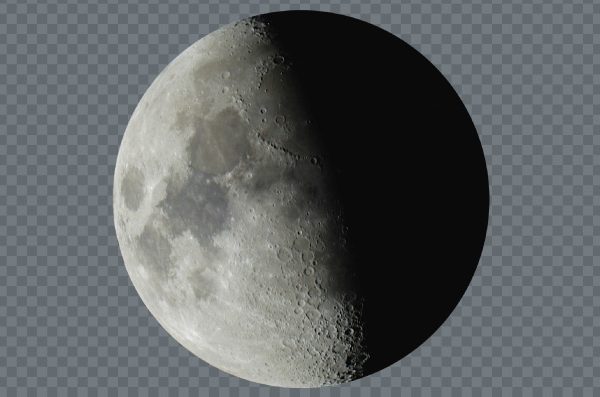 Half Moon PNG – Transparent Lunar Phase Illustration