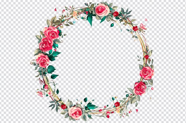 Floral Wedding Frame PNG – Romantic Wedding Photo Frame