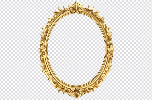 Golden Oval Frame PNG – Gold Round Frame PNG Transparent