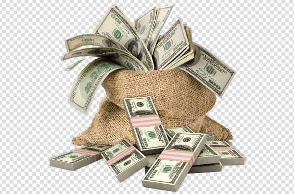 Bag Full of Money PNG – Savings and Bank Loan Concept