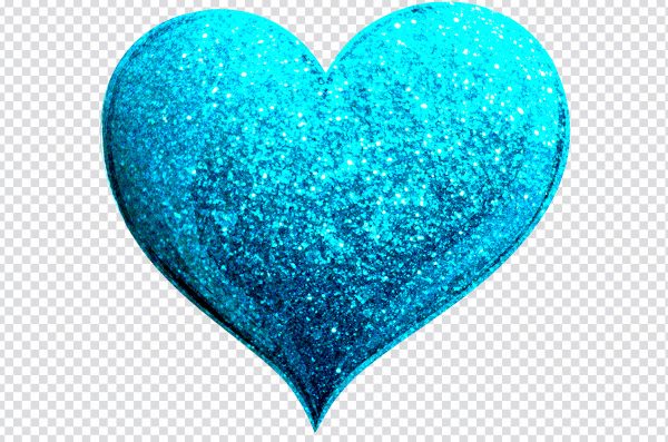 Blue Glitter Heart PNG Transparent – Free Download