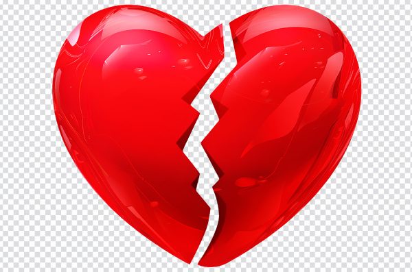 Cracked Broken Heart PNG – Free Transparent Image