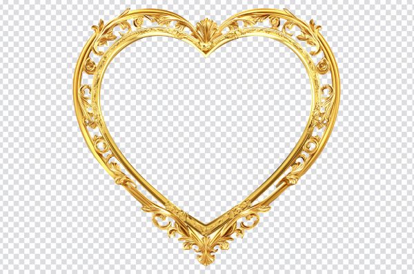 Golden Love Frame PNG Download