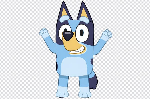 Happy Bluey PNG – Free Cartoon Celebrating Transparent Download