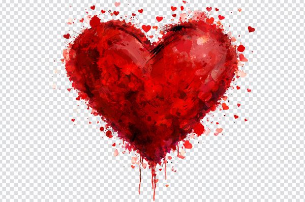 Heart with Textured Splashes PNG Transparent – Free Download