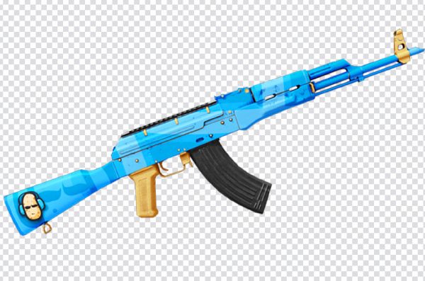 PUBG AKM Blue Skin Gun PNG