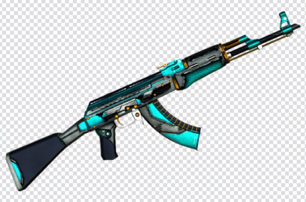 PUBG Black & Blue Skin AKM Weapon PNG