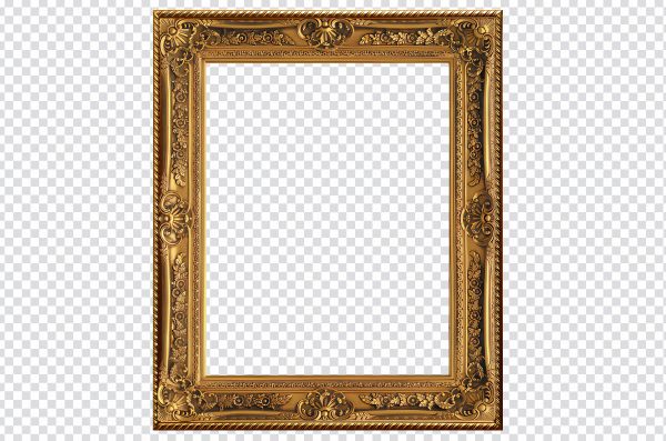 Luxury Floral Gold Frame PNG Transparent – Free Download
