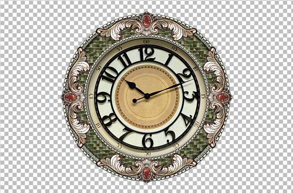 Antique Floral Clock PNG Transparent – Free Download