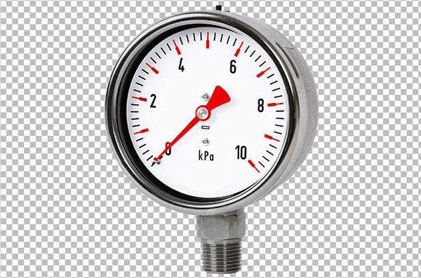 Analog Pressure Gauge PNG – Mechanical Measuring Gauge Transparent