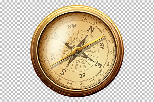 Golden Compass PNG – Transparent Antique Compass Image