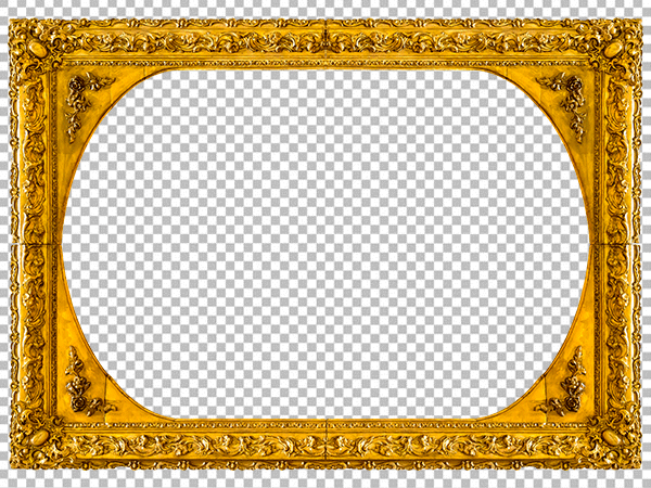 Antique Gold Frame PNG Transparent Background – Vintage Ornate Border