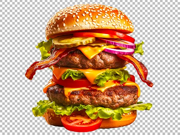 Bacon Burger PNG Transparent Background HD Free Download