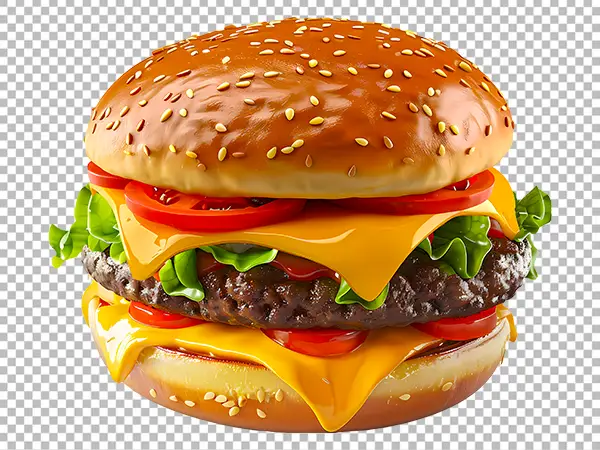 Burger with Cheese PNG Transparent Background Free Download