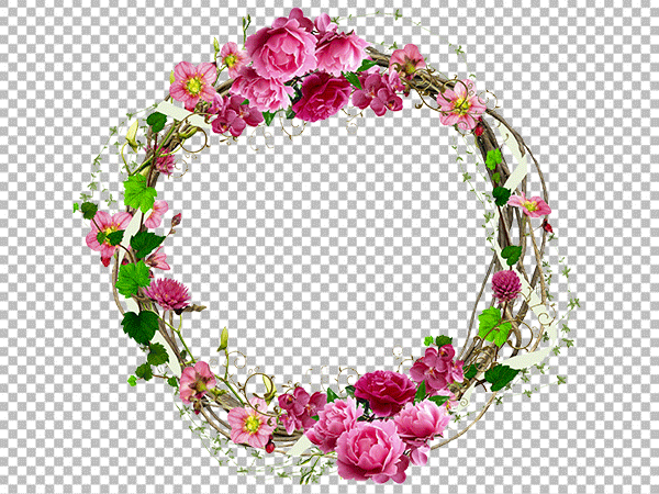 Elegant Floral Frame PNG Transparent Background – Watercolor Wedding Border