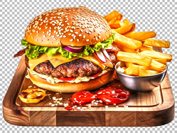 Grilled Burger PNG Transparent Background HD Free Download