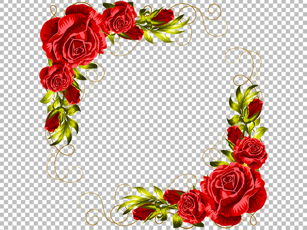 Invitation Flower Frame PNG Transparent Background – Floral Border