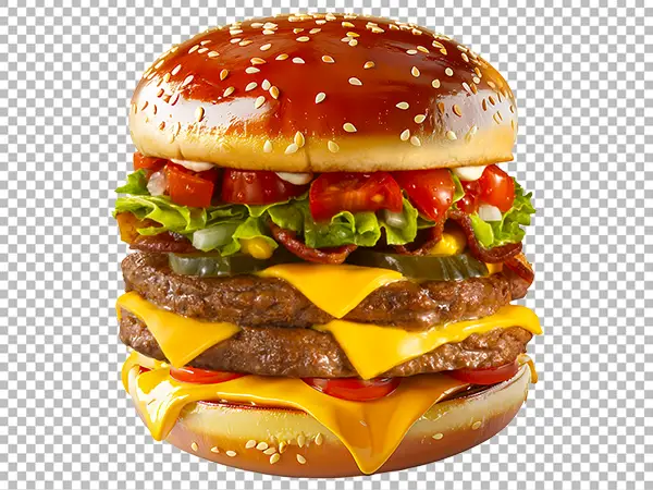 Realistic Burger PNG Transparent Background Free Download
