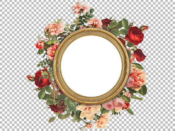 Rose Flower Frame PNG – Wedding Floral Border